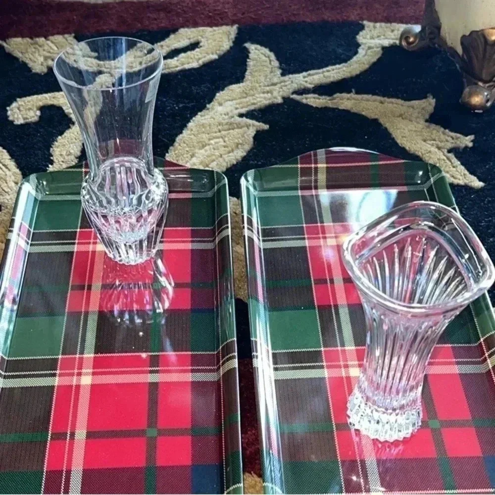 MIKASA CRYSTAL 2 Mini Bud Flower Vases Set of Two